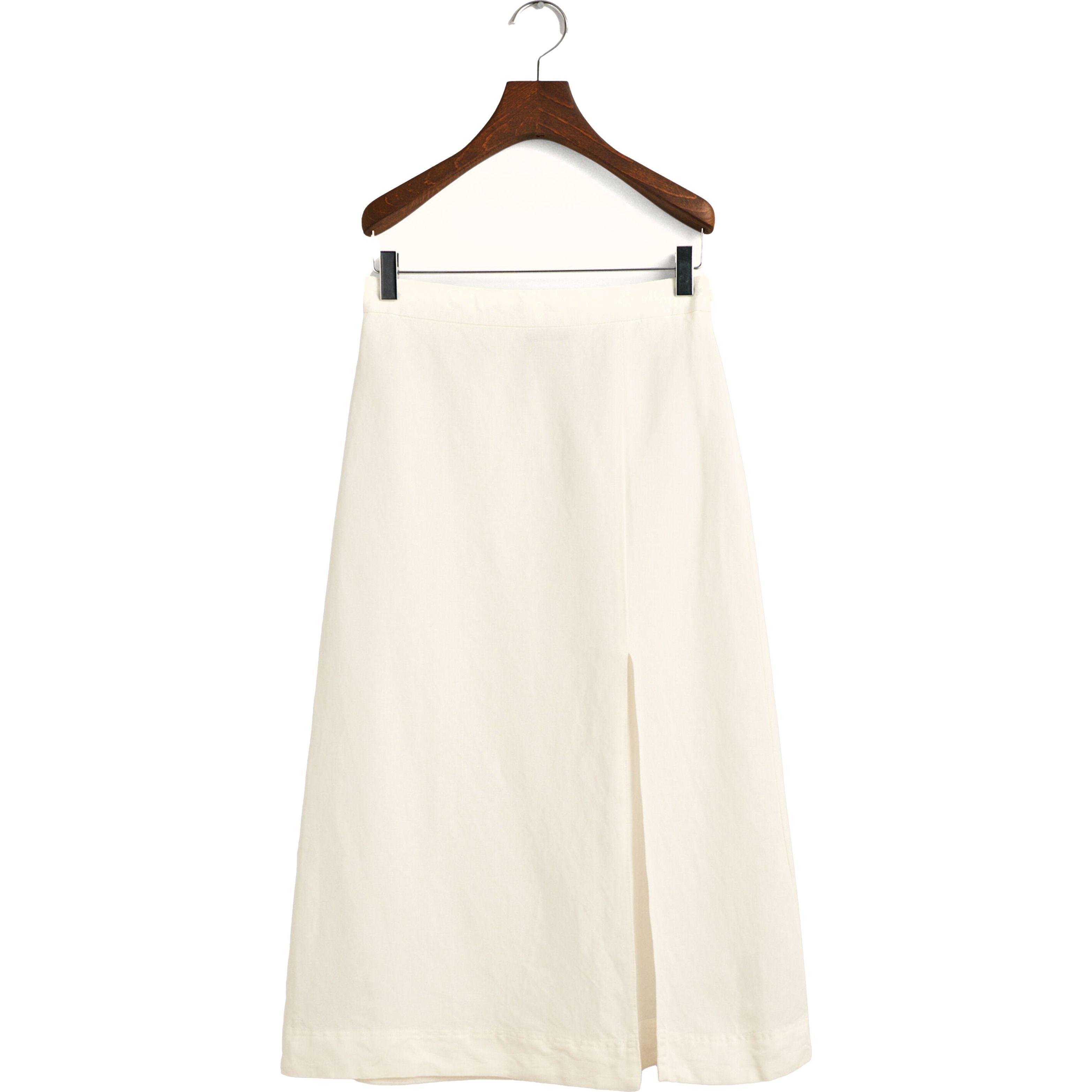 Midi sijonas moterims, Geltona, REL MIDI LINEN BLEND SKIRT