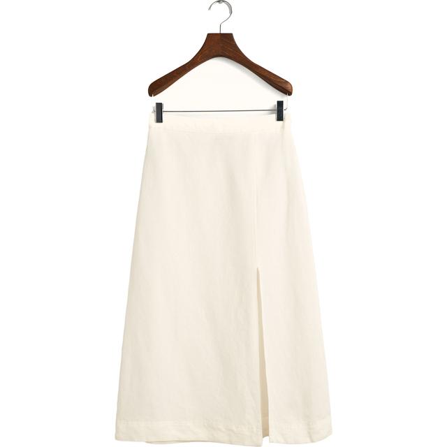 Midi sijonas moterims, Geltona, REL MIDI LINEN BLEND SKIRT