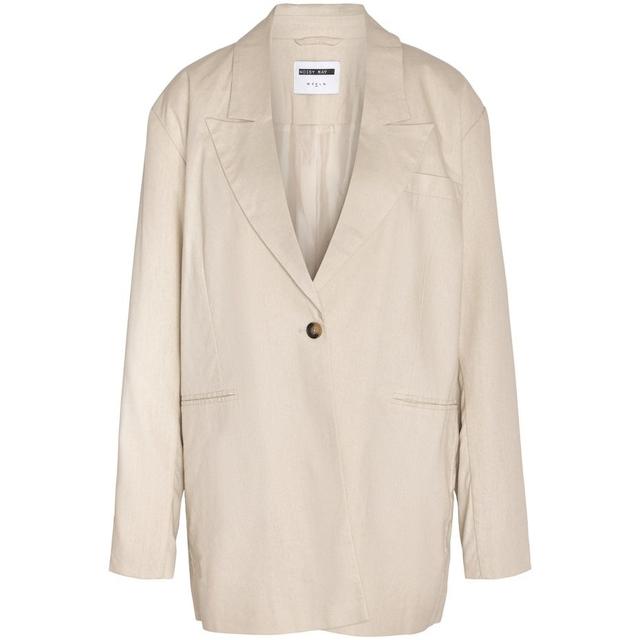 Švarkas moterims, Smėlio, NMANNE MILLA LS LINEN