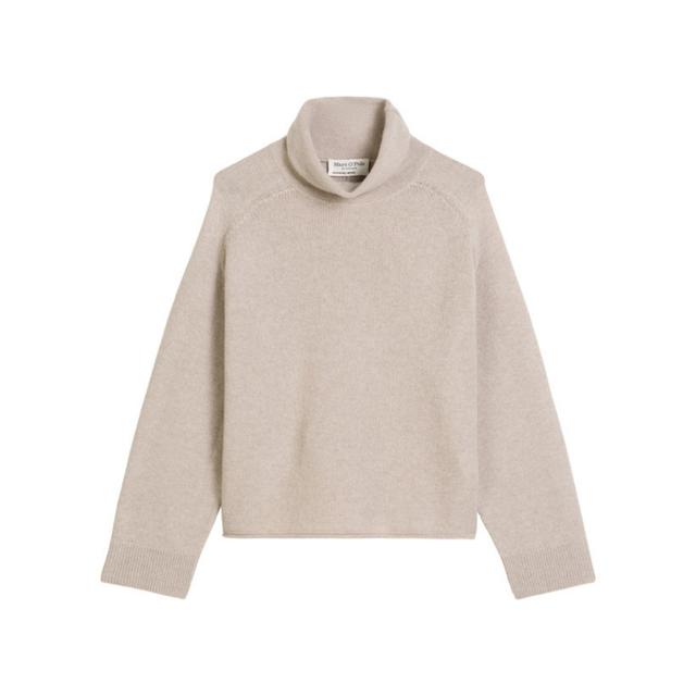 Megztinis su kaklu moterims, Smėlio, 510609060267 Turtleneck