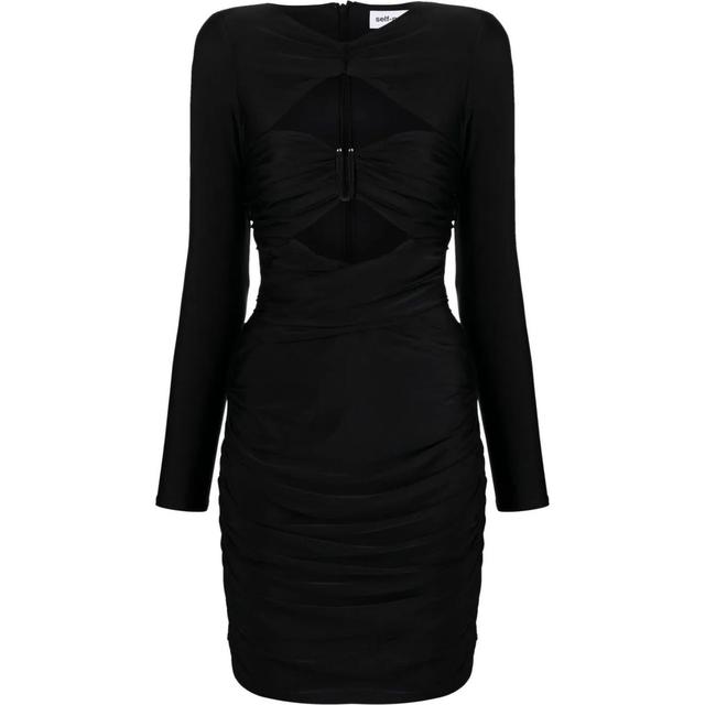 Mini suknelė moterims, Juoda, Black jersey mini dress