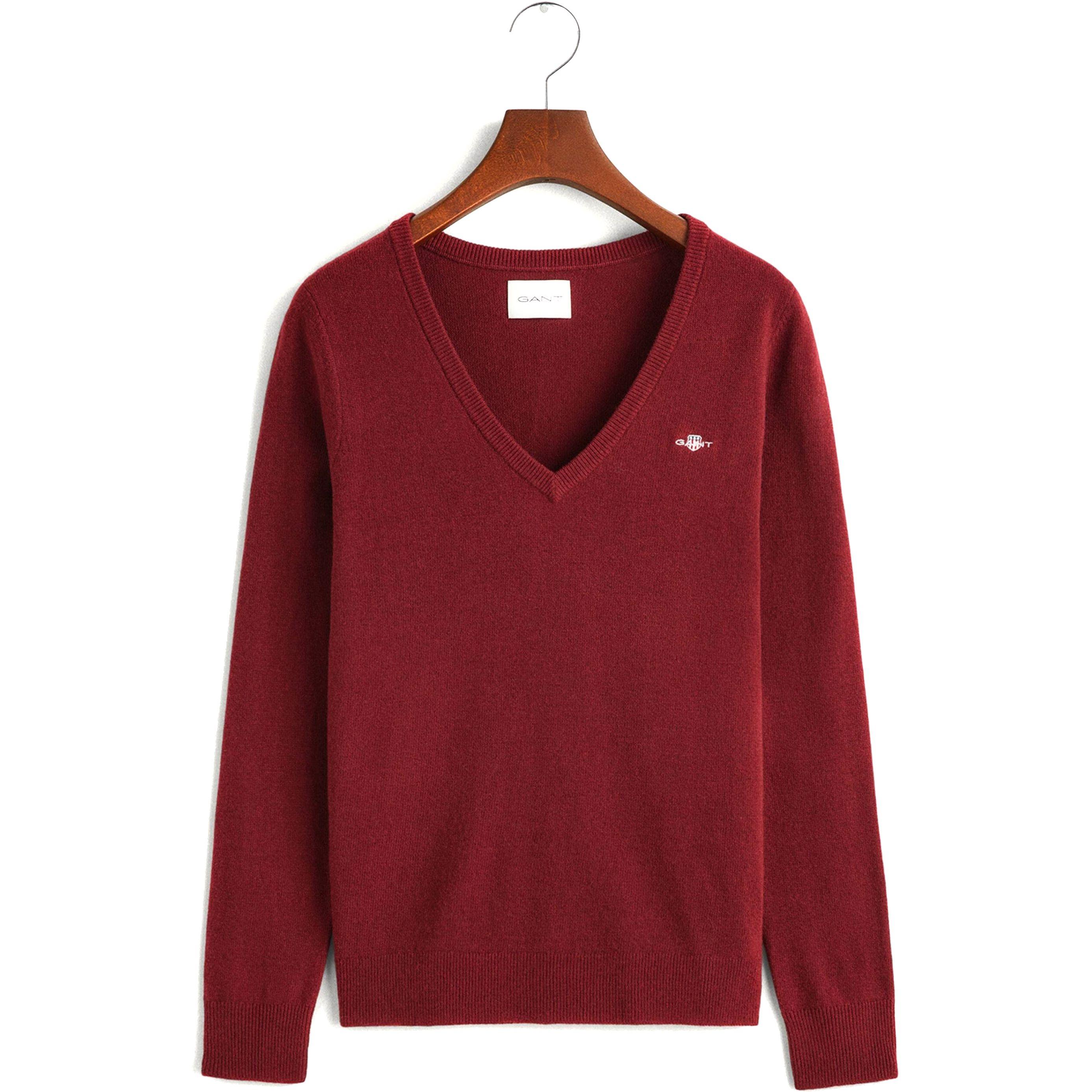 Megztinis moterims, Raudona, EXTRAFINE V-NECK