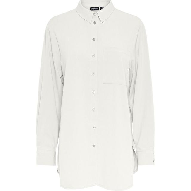 Marškiniai ilgomis rankovėmis moterims, Balta, Mei loose long shirt