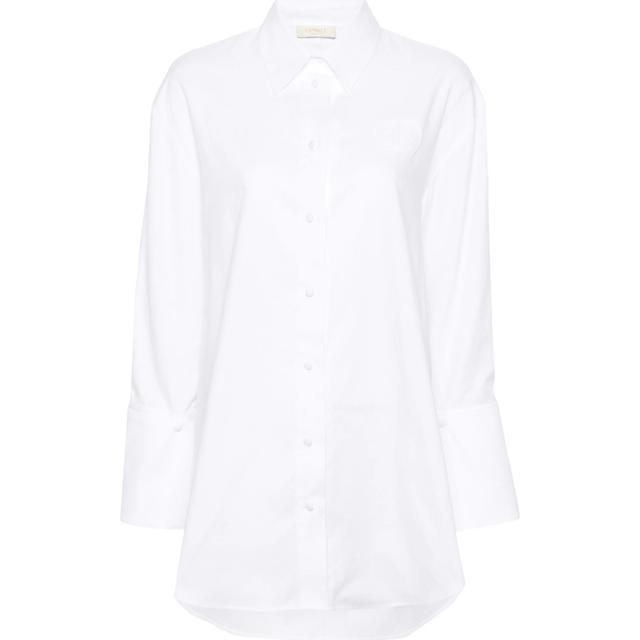 Marškiniai ilgomis rankovėmis moterims, Balta, Logo detachable-cuffs shirt