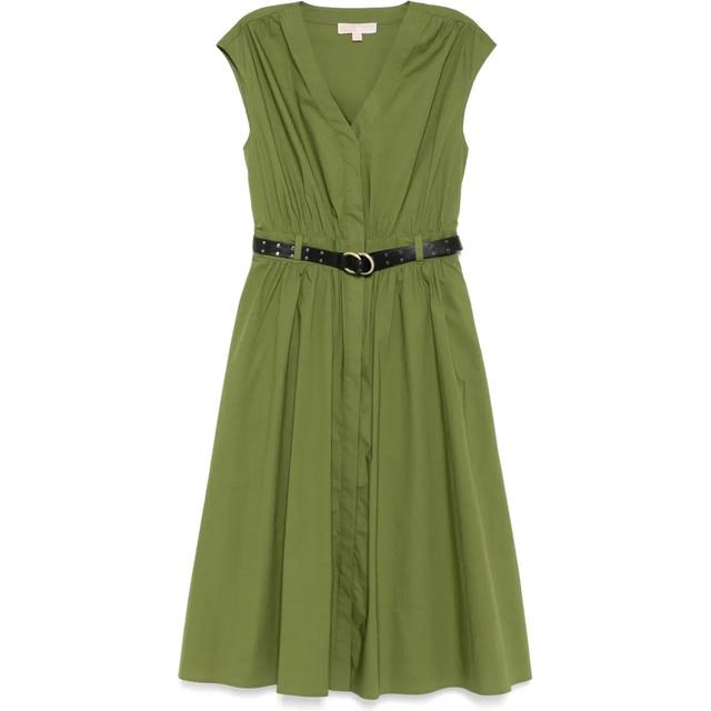 Midi suknelė moterims, Žalia, Poplin midi dress