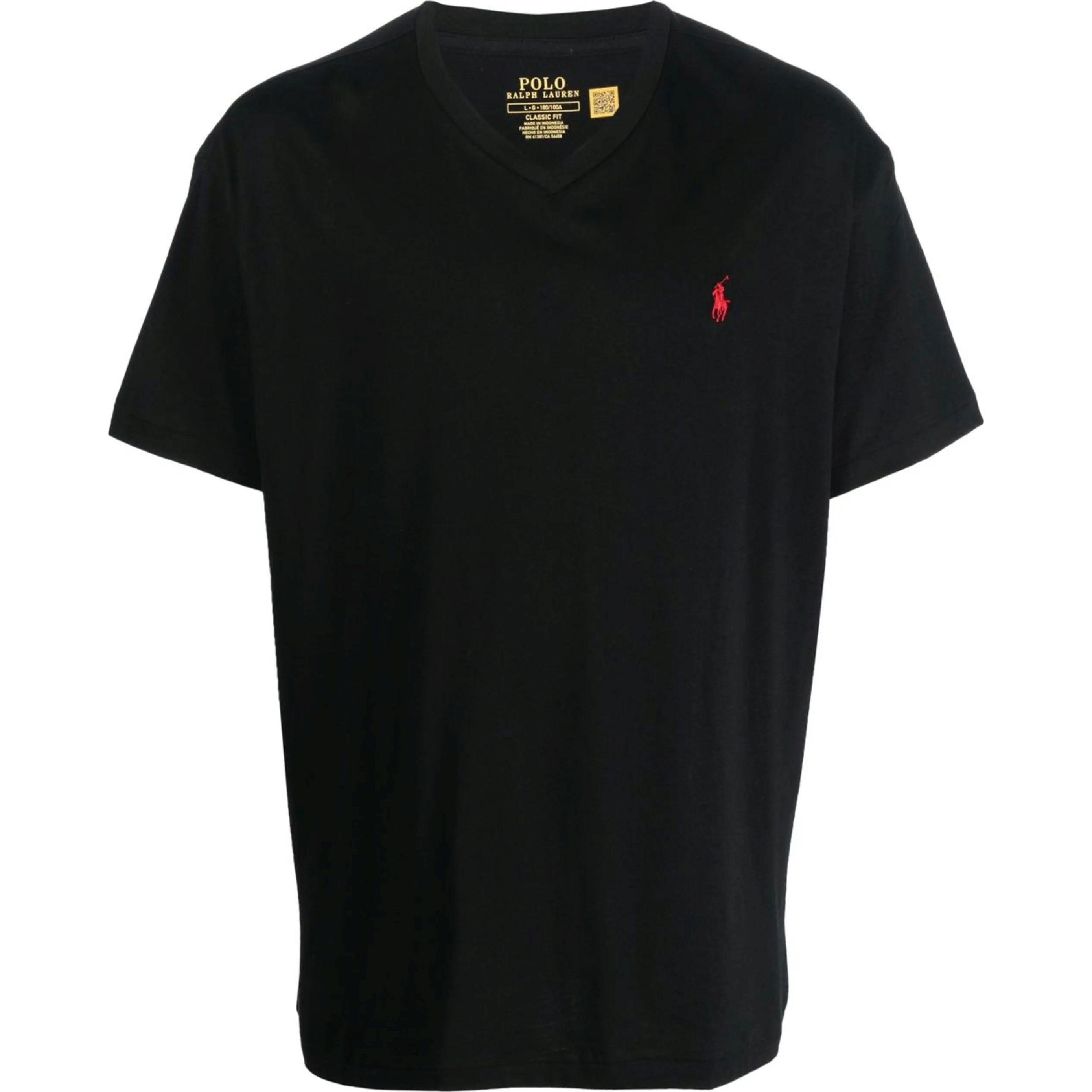 Marškinėliai trump. rankovėmis vyrams, Juoda, Classic fit v-neck t-shirt