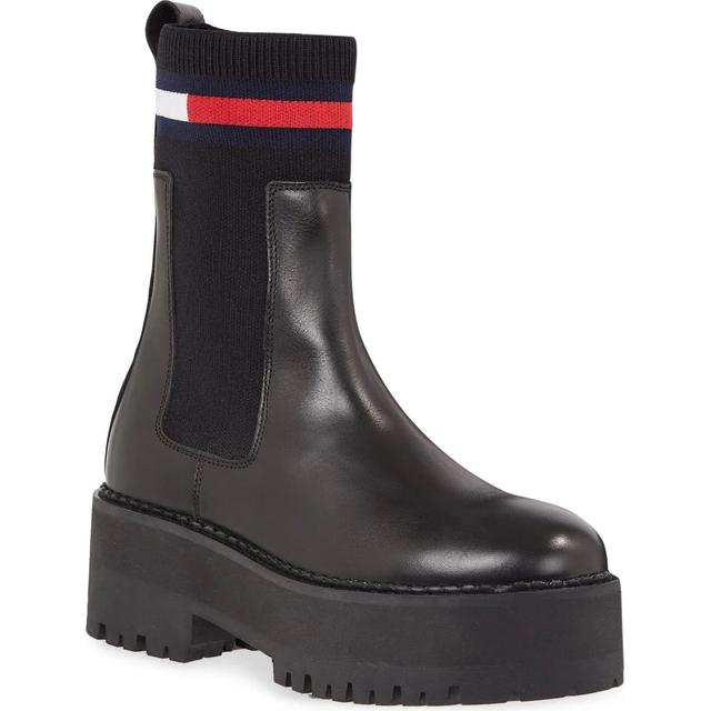 Aulinukai moterims, Juoda, Flatform chelsea sock