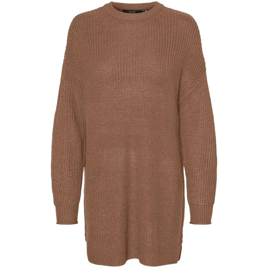 Mini suknelė moterims, Ruda, VMLEA LS O-NECK SHORT