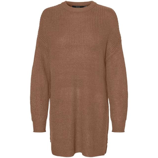 Mini suknelė moterims, Ruda, VMLEA LS O-NECK SHORT