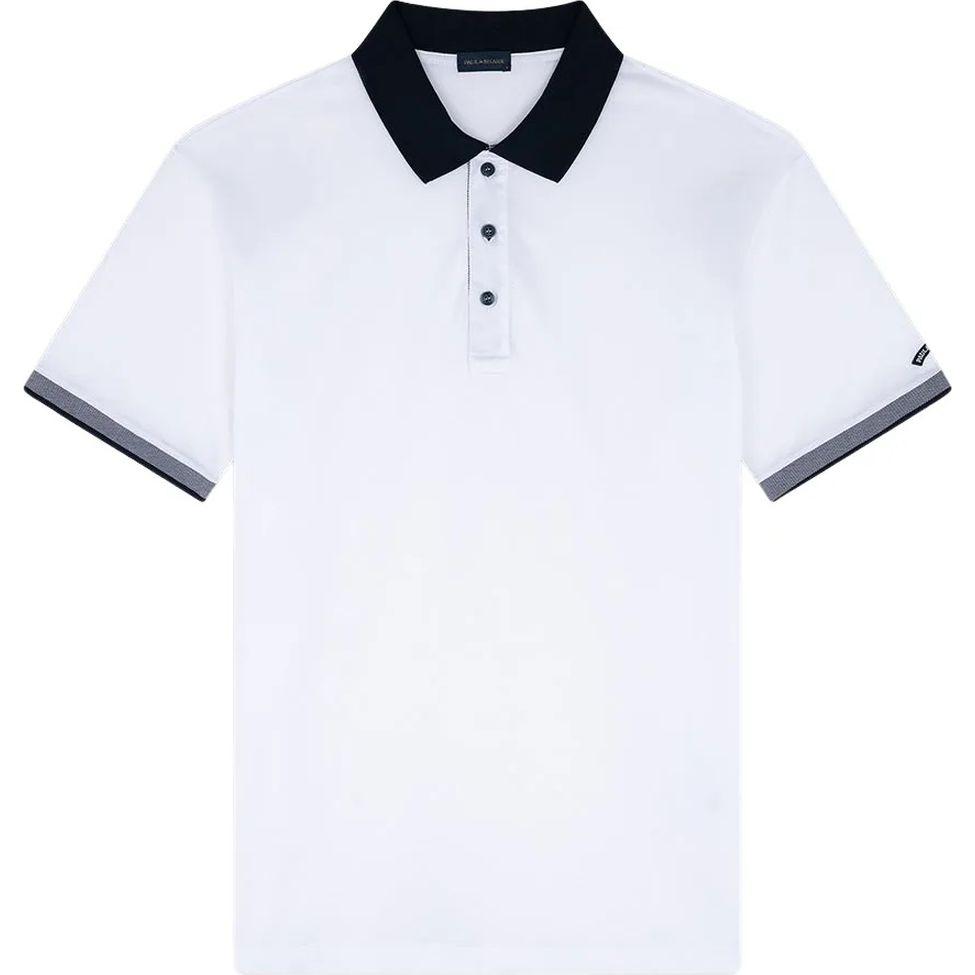 Polo marškiniai trumpos rank. vyrams, Balta, men's knitted poloshirt