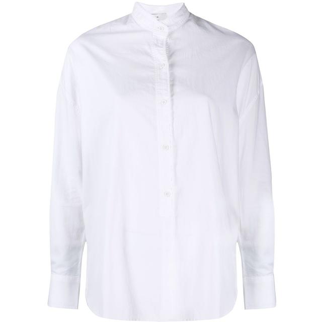 Marškiniai ilgomis rankovėmis moterims, Balta, Raw edge oversized shirt