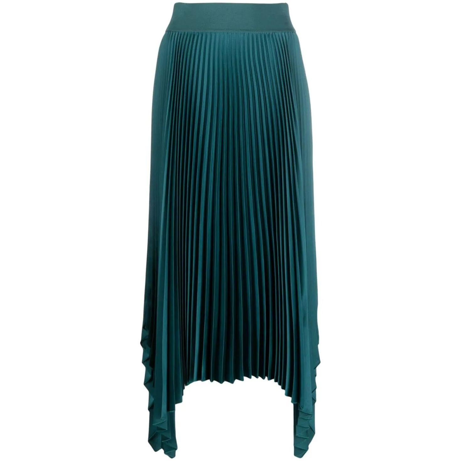 Midi sijonas moterims, Žalia, Ade knit weave plisse skirt