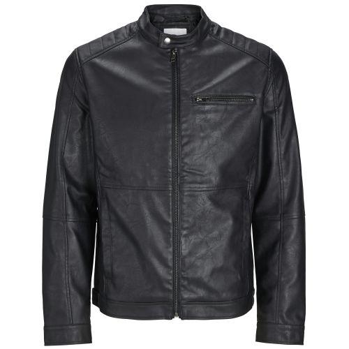 Odinė striukė vyrams, Juoda, Dylan pu