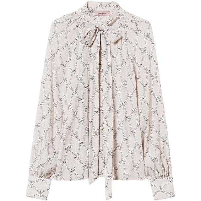 Marškiniai ilgomis rankovėmis moterims, Marga, Printed ribbons blouse