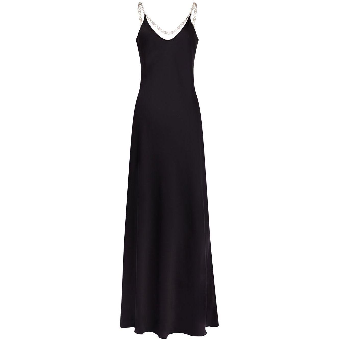 Maxi suknelė moterims, Juoda, Tank sleeve chain maxi dress