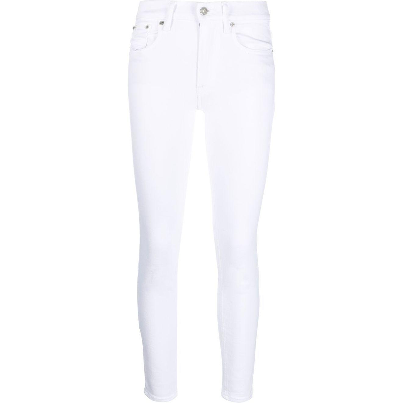 Aptempti džinsai moterims, Balta, Mid rise skinny jeans