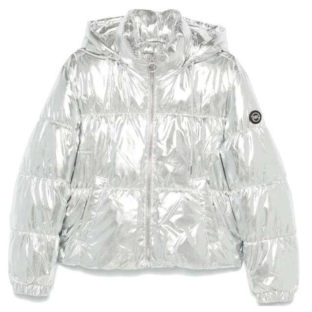 Džemperis moterims, Sidabrinė, Hooded high shine down