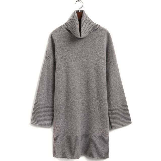 Midi suknelė moterims, Pilka, LOUNGE ROLLNECK DRESS