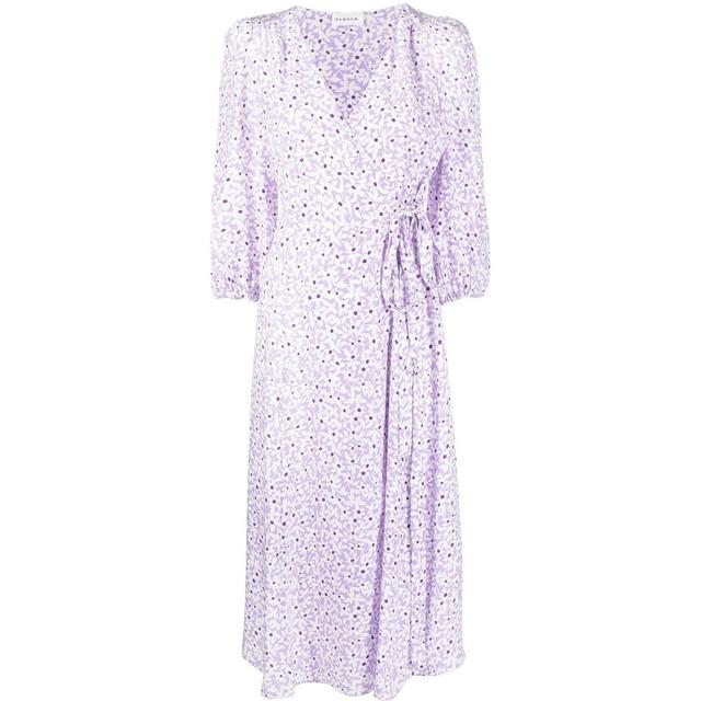 Midi suknelė moterims, purple, V-neck dress
