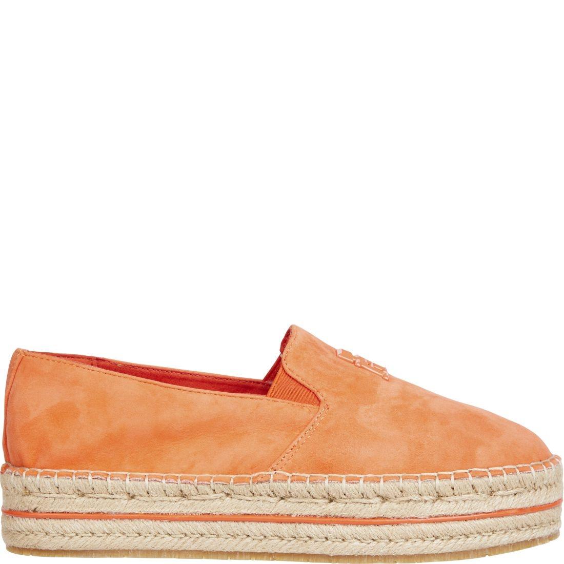 Espadrilės moterims, Oranžinė, Flatform espadrille