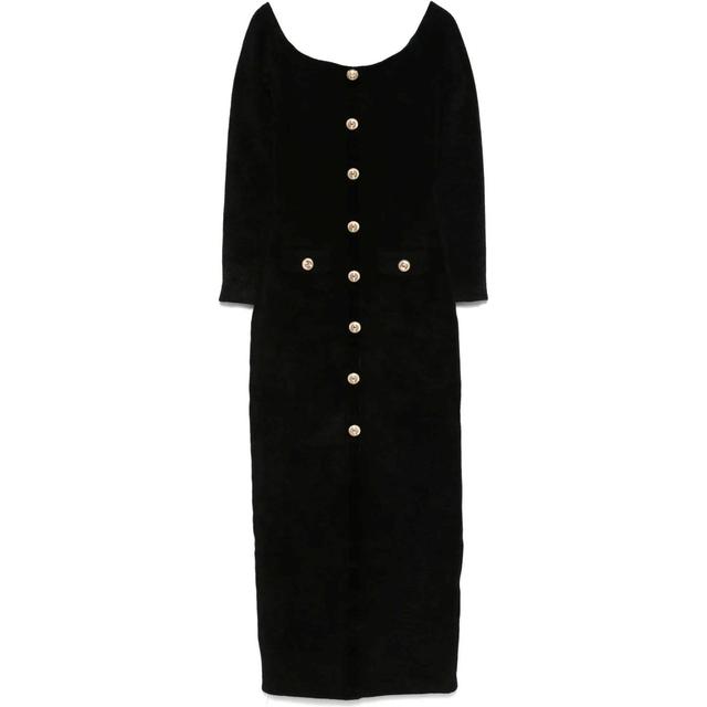 Midi suknelė moterims, Juoda, Chenille knit maxi dress