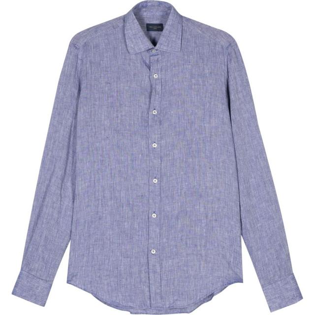 Marškiniai ilgomis rankovėmis vyrams, Mėlyna, linen shirt