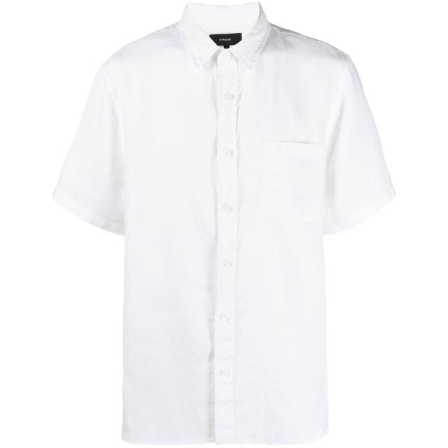 Marškiniai trump. rankovėmis vyrams, Balta, Linen shirts