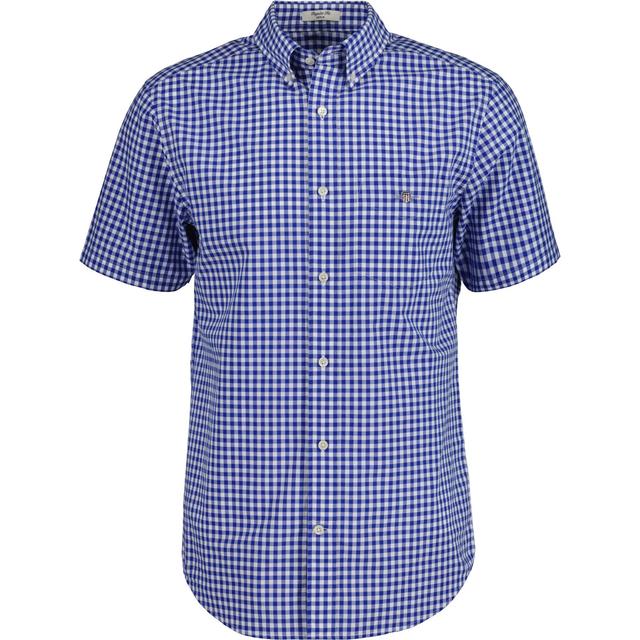 Marškiniai trump. rankovėmis vyrams, Mėlyna, Reg poplin gingham shirt