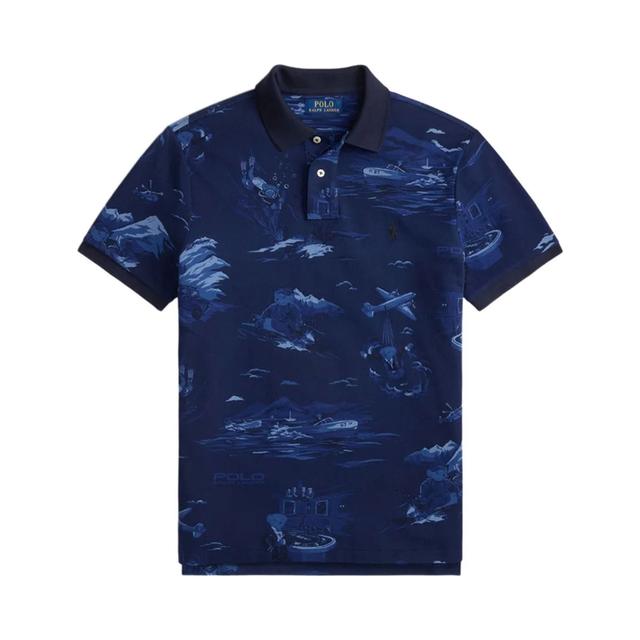 Polo marškiniai trumpos rank. vyrams, Mėlyna, Knit-polo