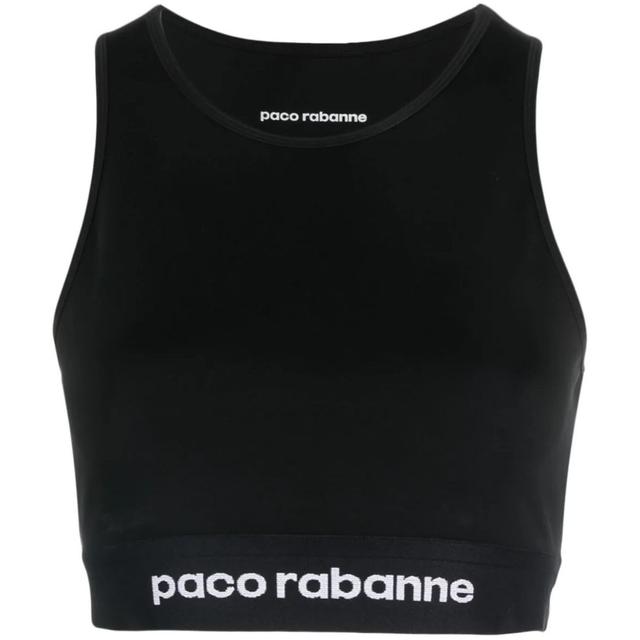 Trumpinti marškinėliai moterims, Juoda, Crop top