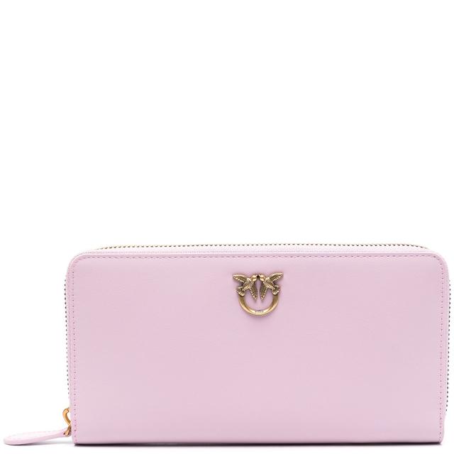 Piniginė moterims, Rožinė, Love birds leather wallet