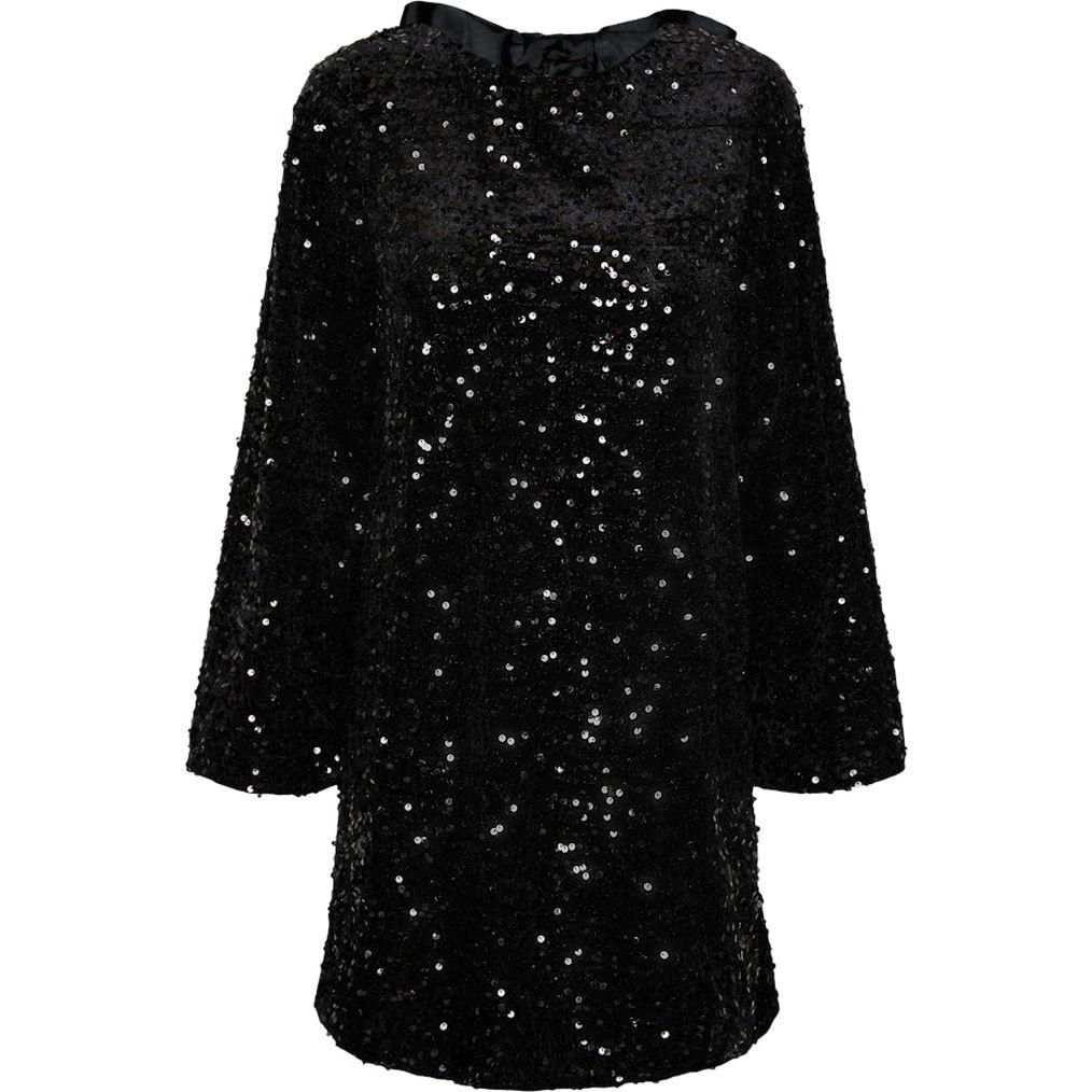 Mini suknelė moterims, Juoda, Kam deep back bow dress