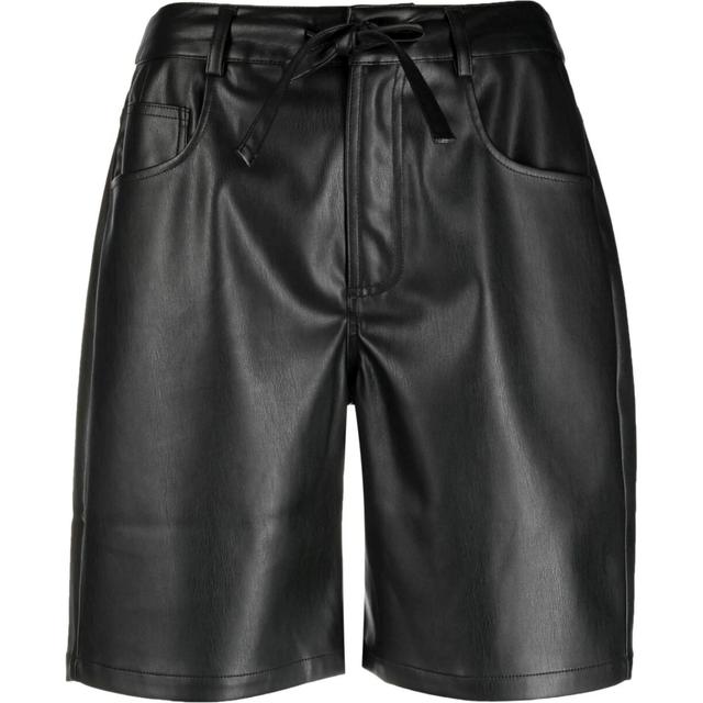 Šortai moterims, Juoda, Faux leather shorts