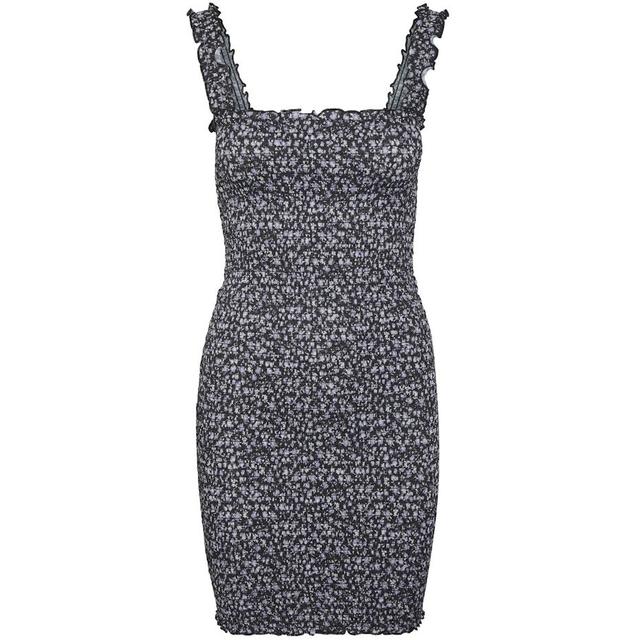 Mini suknelė moterims, Pilka, NMLEA SMOCK STRAP SHO