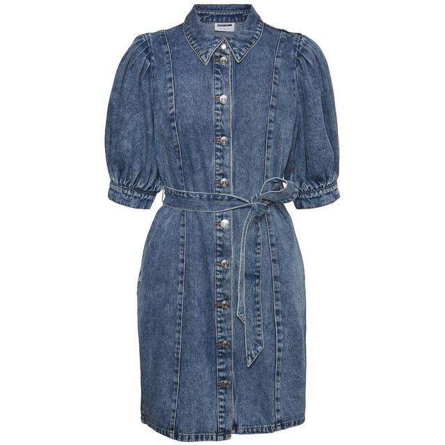 Mini suknelė moterims, Mėlyna, NMFREYA S/S DNM BELT