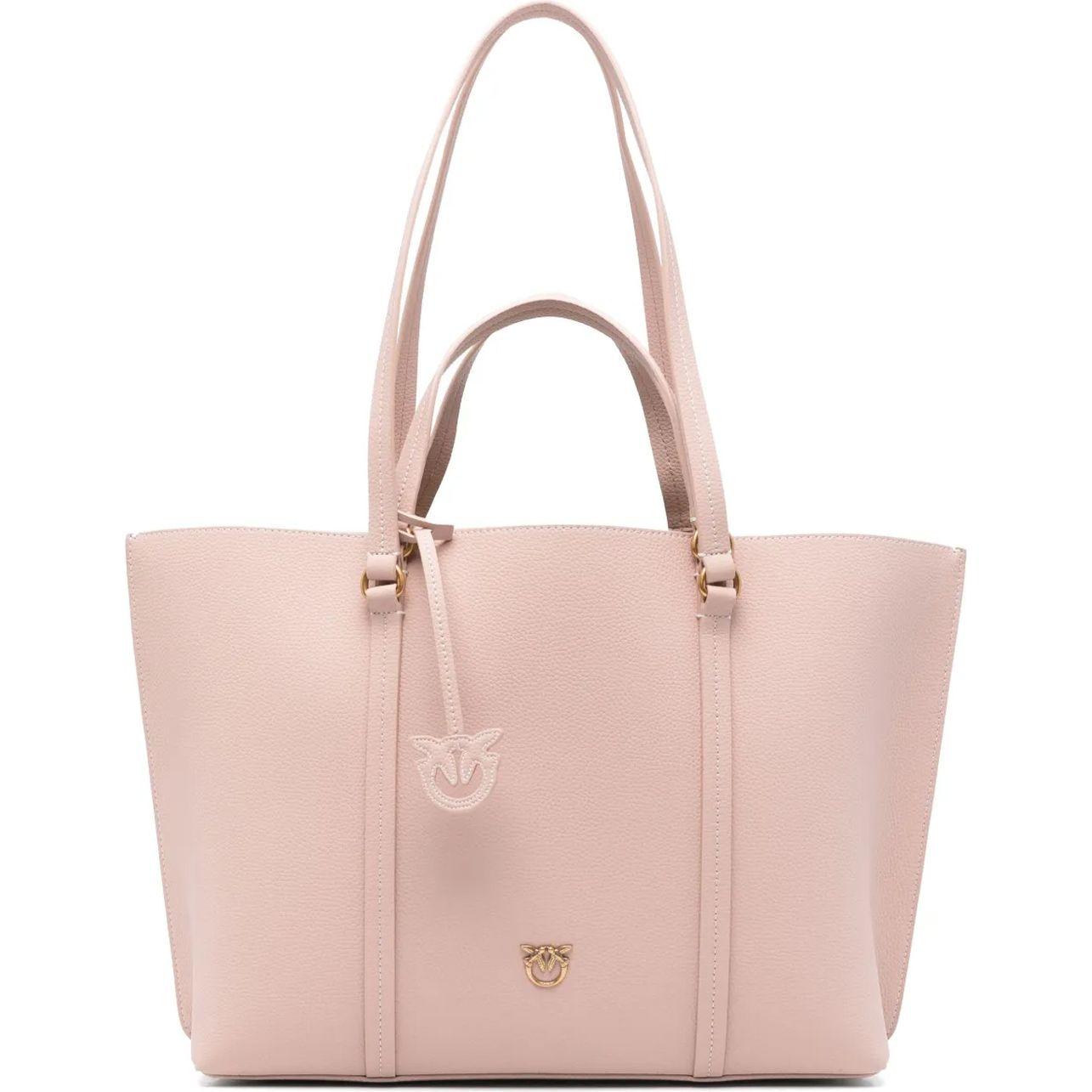 Pirkinių krepšys moterims, Rožinė, Large love-birds tote bag