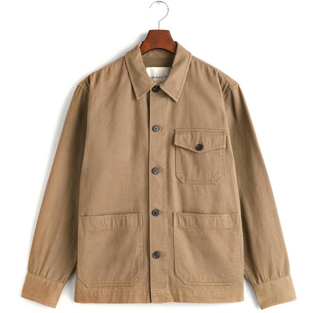 Marškiniai vyrams, Ruda, BRUSHED TWILL OVERSHIRT