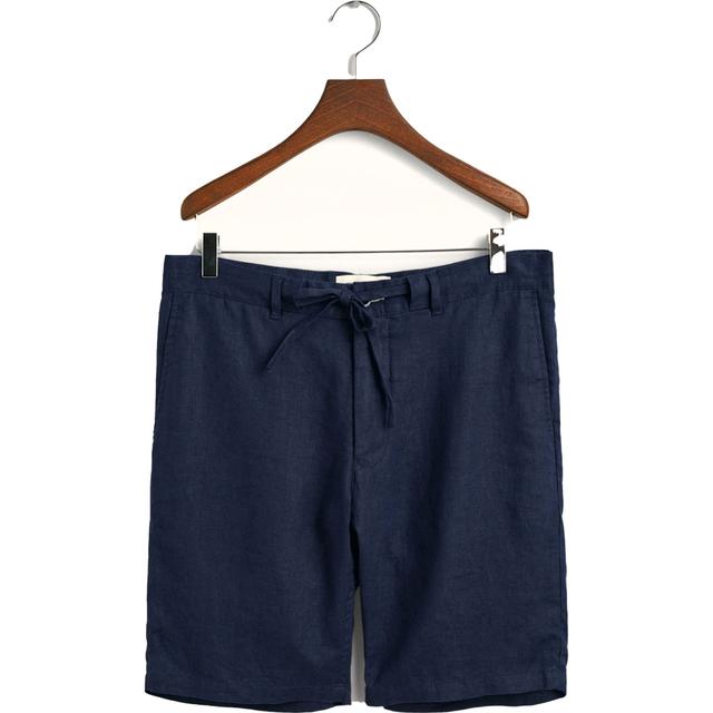 Šortai vyrams, Mėlyna, RELAXED LINEN DS SHORTS