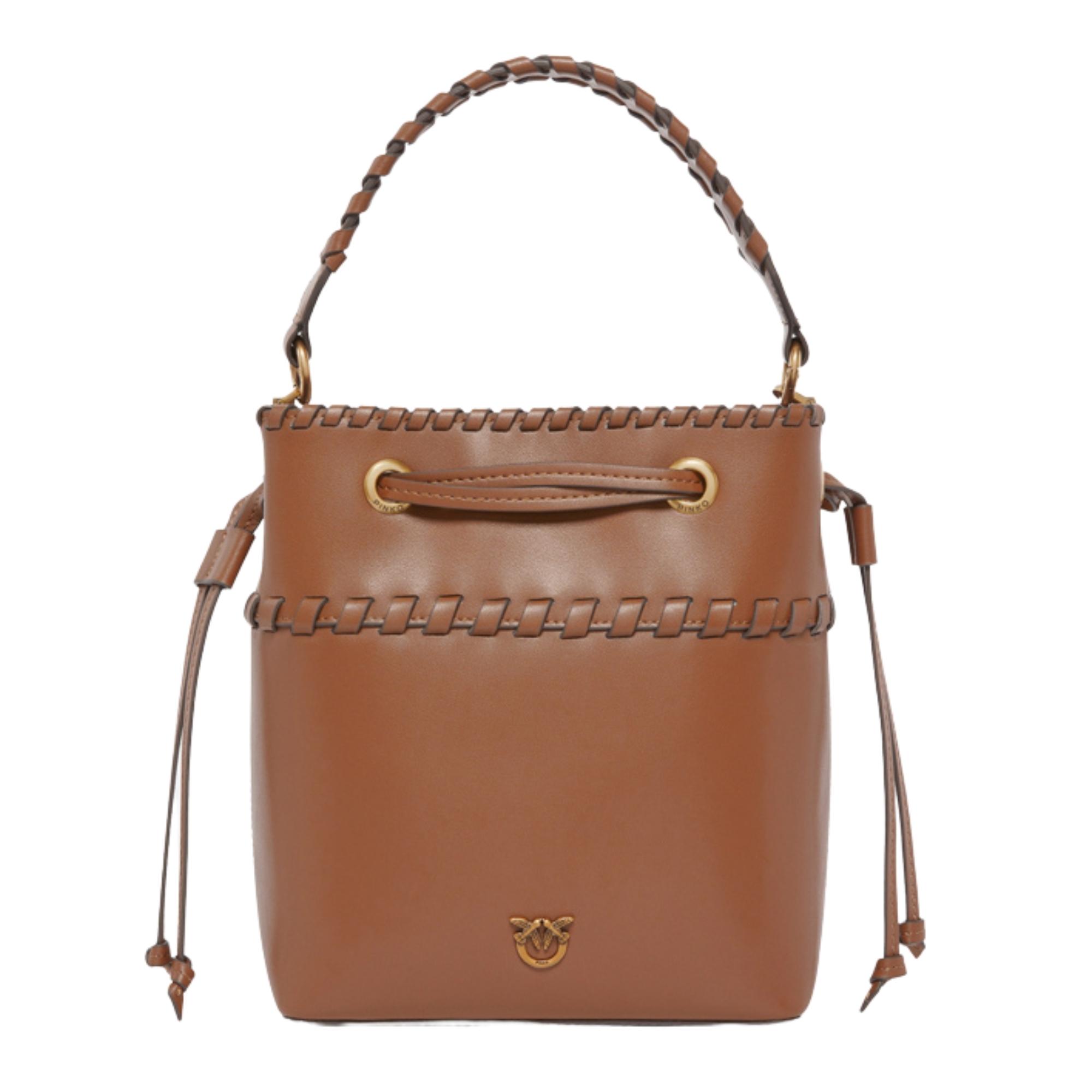 Rankinė per petį moterims, Ruda, Secchiello mini vitello seta +