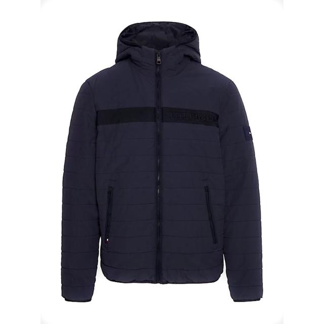 Pūkinė striukė vyrams, Mėlyna, Gmd padded hooded jacket