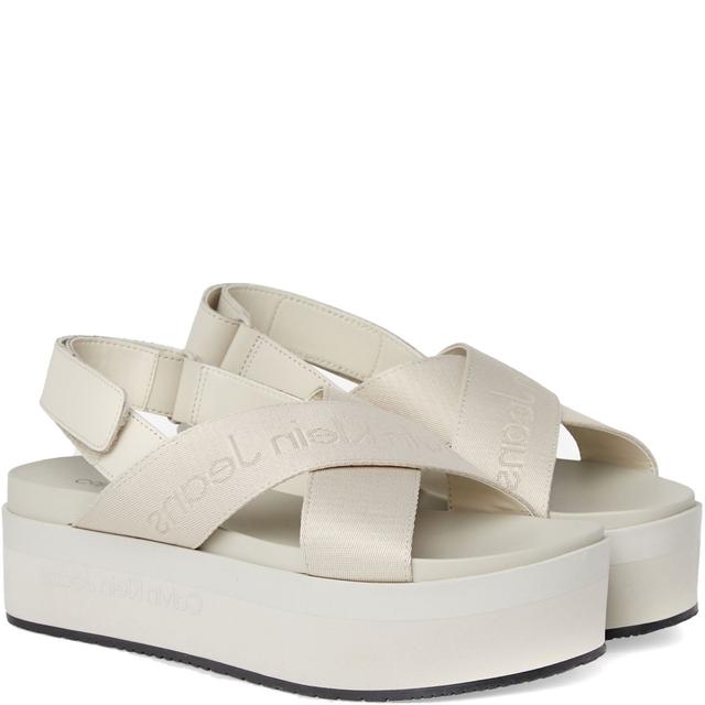 Basutės moterims, Smėlio, Flatform sandal sling