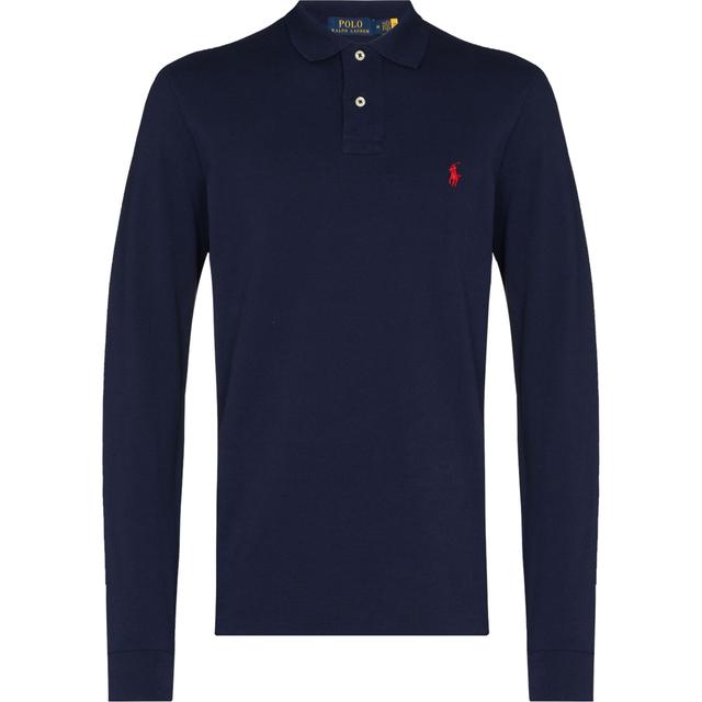 Polo marškiniai ilgos rank. vyrams, Mėlyna, Long sleeve knit
