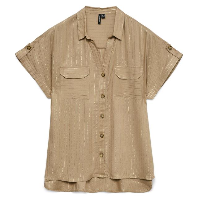 Marškiniai trump. rankovėmis moterims, Smėlio, Bumpy ss shirt