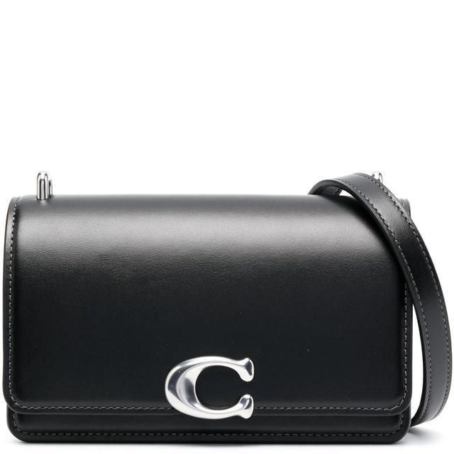 Rankinė per petį moterims, Juoda, Calf leather bandit crossbody