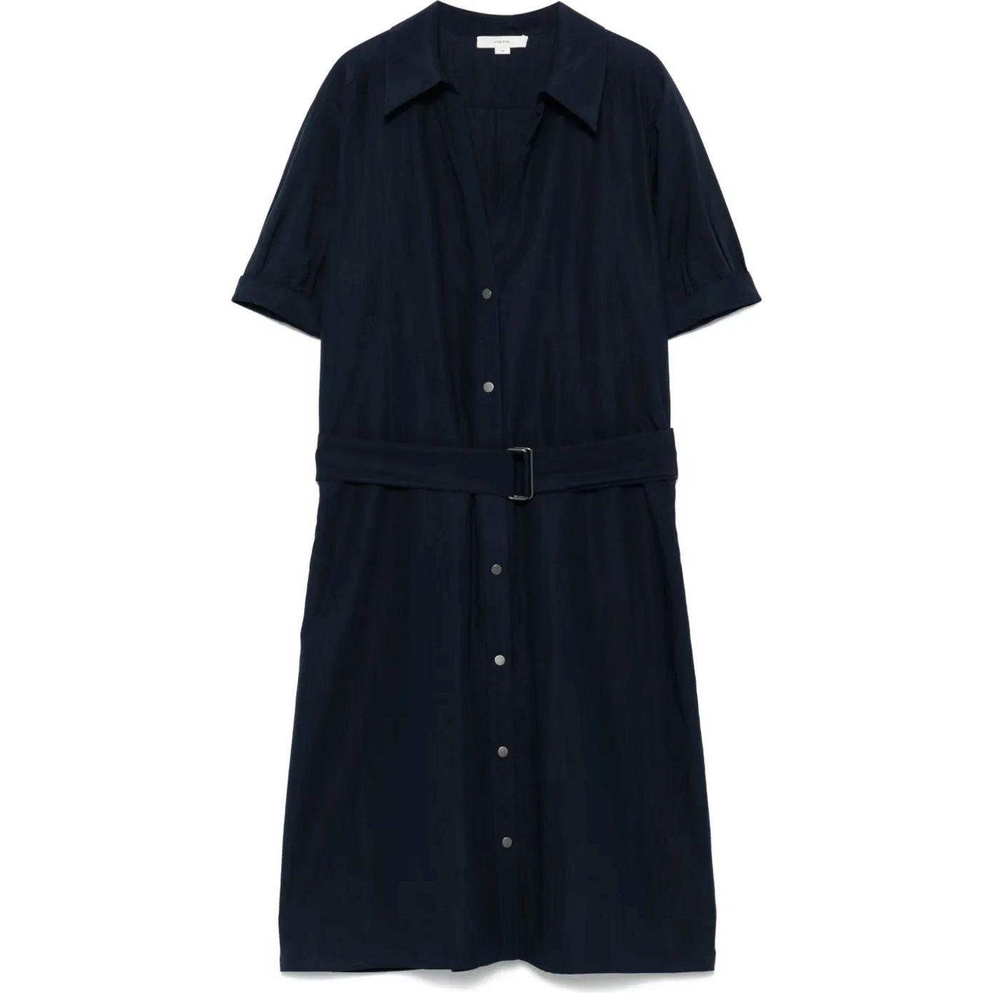 Midi suknelė moterims, Mėlyna, Cuffed s/s belted shirt dress