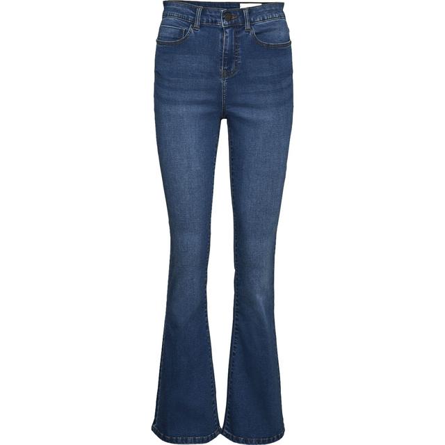 Aptempti džinsai moterims, Mėlyna, NMSALLIE HW FLARE JE