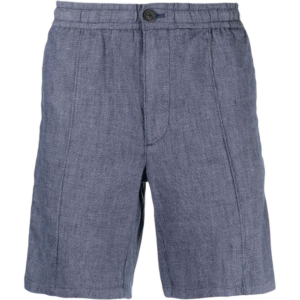 Šortai vyrams, Mėlyna, Linen pintuck short