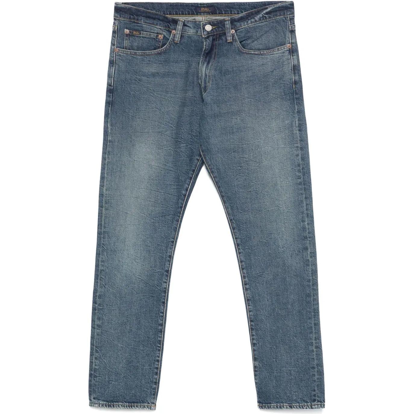 Slim džinsai vyrams, Mėlyna, Full length-slim