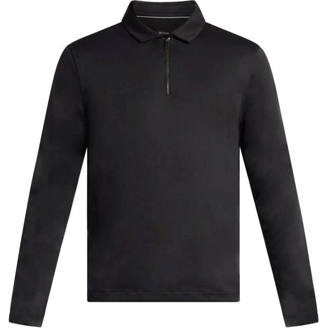 Polo marškiniai trumpos rank. vyrams, Juoda, Sleek ls zip polo