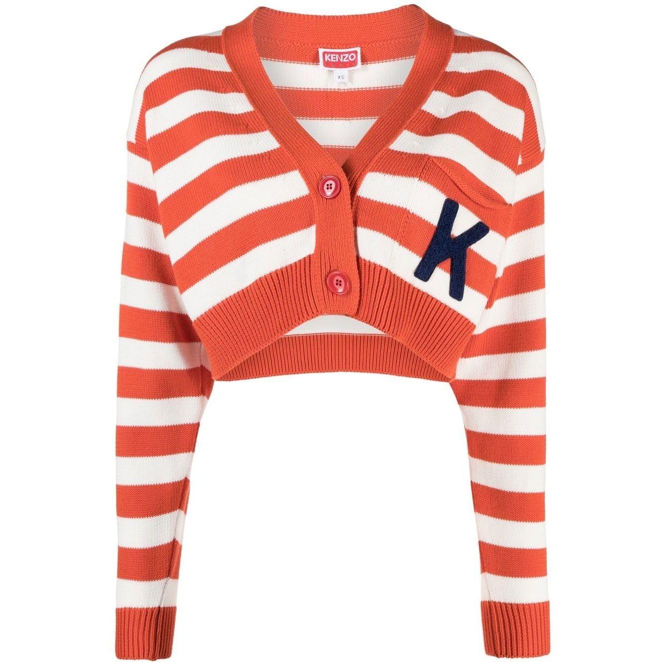 Kardiganas moterims, Raudona, Nautical stripes cardigan